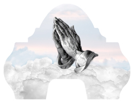 DARAY-L-103-WT Praying Hands Clouds White